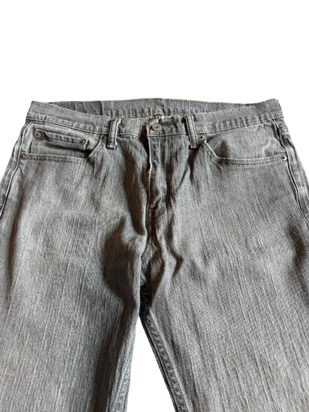 Levi's Light Grey Denim Distressed Jeans Casual Stretch Everyday Size 32 Men's